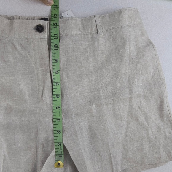 J. Crew NWT Linen Blend Relaxed Fit High Waist Shorts Beige Women's XL - Picture 10 of 11